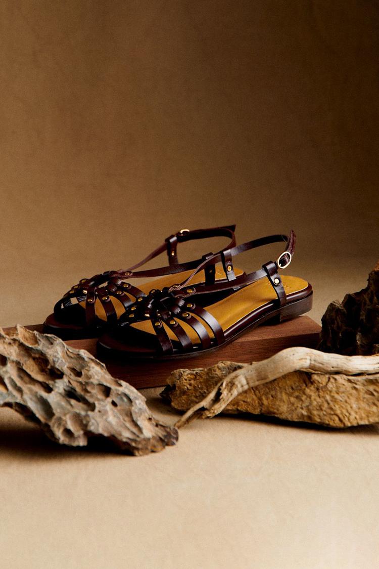 Diane | Sandales Artisanales à Clous Métalliques