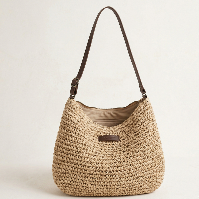 Cécile | Sac Tressé Élégant - Sable