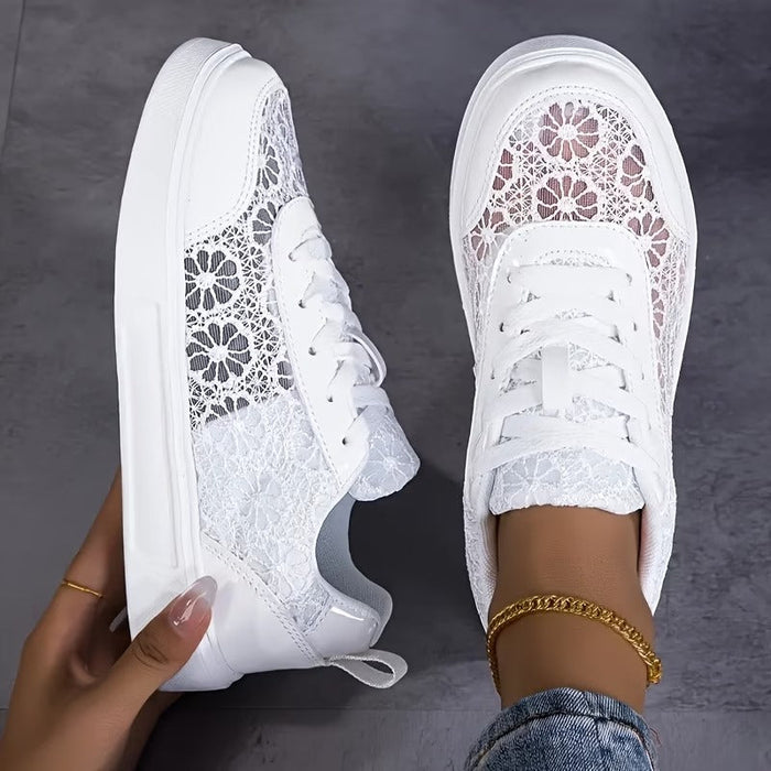 Délia | Baskets en Dentelle Florale