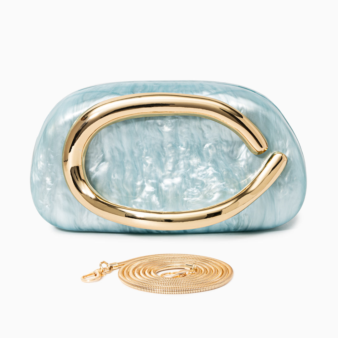 Aurélie | Pochette Perlée Sculpturale à Détail Doré