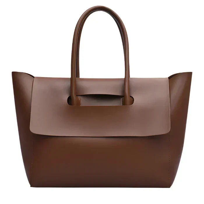 Gabrielle | Cabas Cuir Végan Marron et Noir