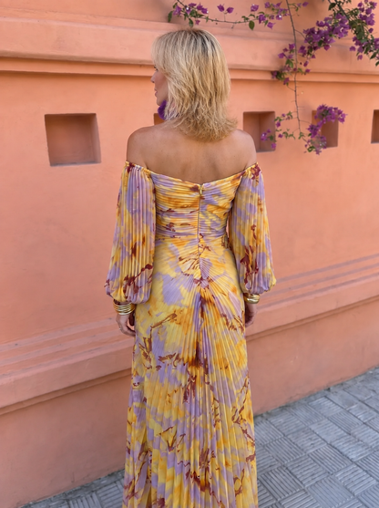 Greta | Robe Longue Fleurie Décolleté Profond