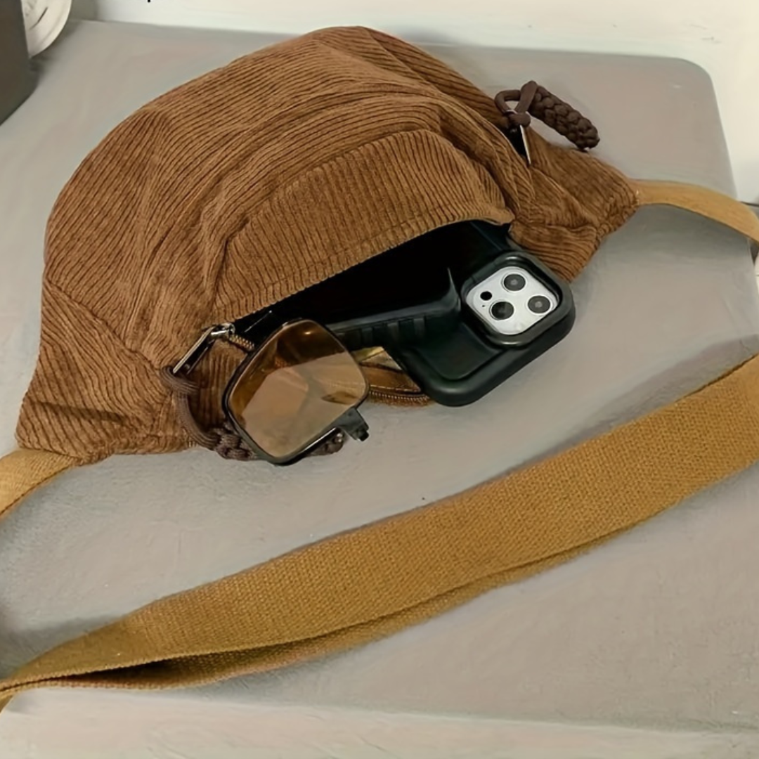 Pétronelle | Sac À Épaule Velours Côtelé