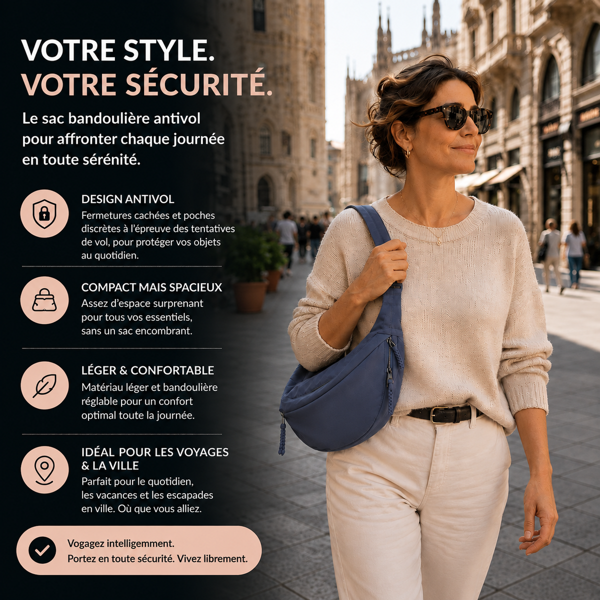 Marielle | Sac Bandoulière Bleu