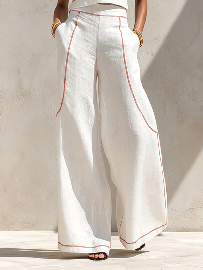 Aline | Ensemble Pantalon Élégant avec Coutures Contrastées