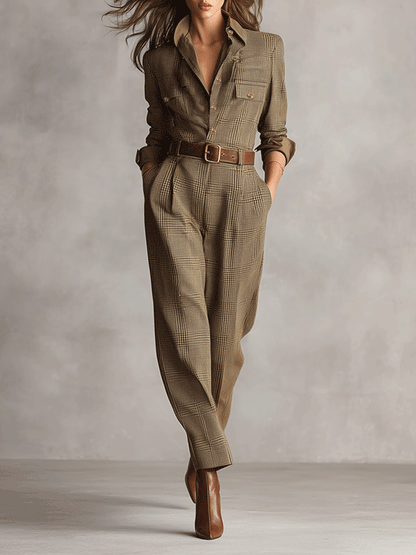 Célia | Ensemble Marron aux Détails Sophistiqués