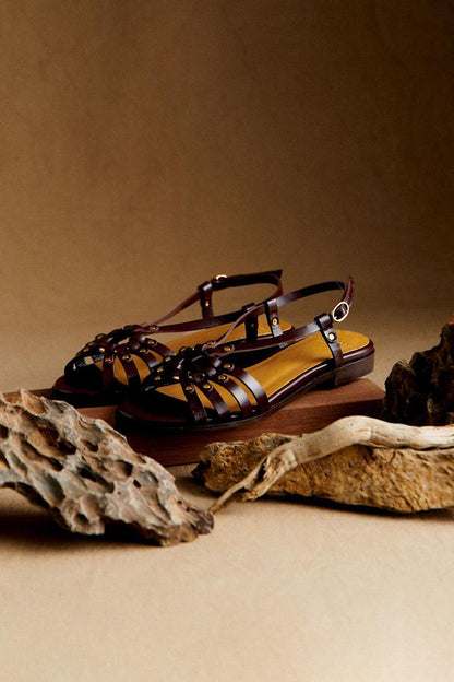 Diane | Sandales Artisanales à Clous Métalliques