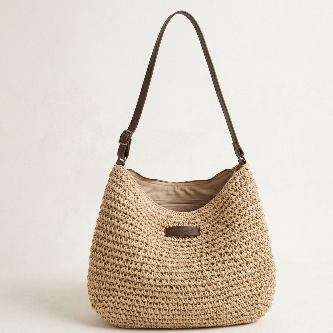 Cécile | Sac Tressé Élégant - Sable