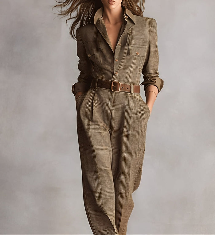 Célia | Ensemble Marron aux Détails Sophistiqués