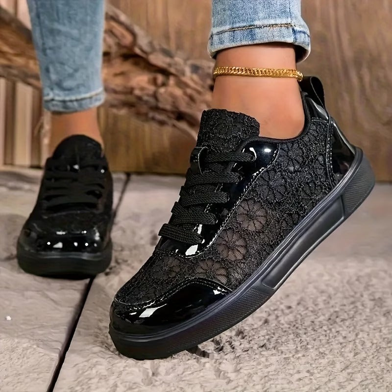 Délia | Baskets en Dentelle Florale