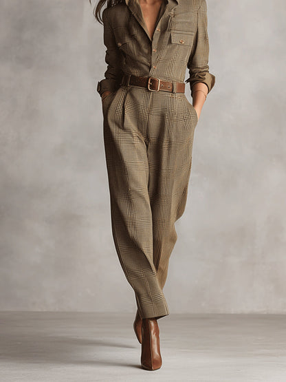 Célia | Ensemble Marron aux Détails Sophistiqués