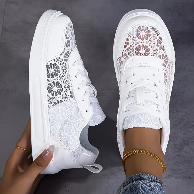 Délia | Baskets en Dentelle Florale