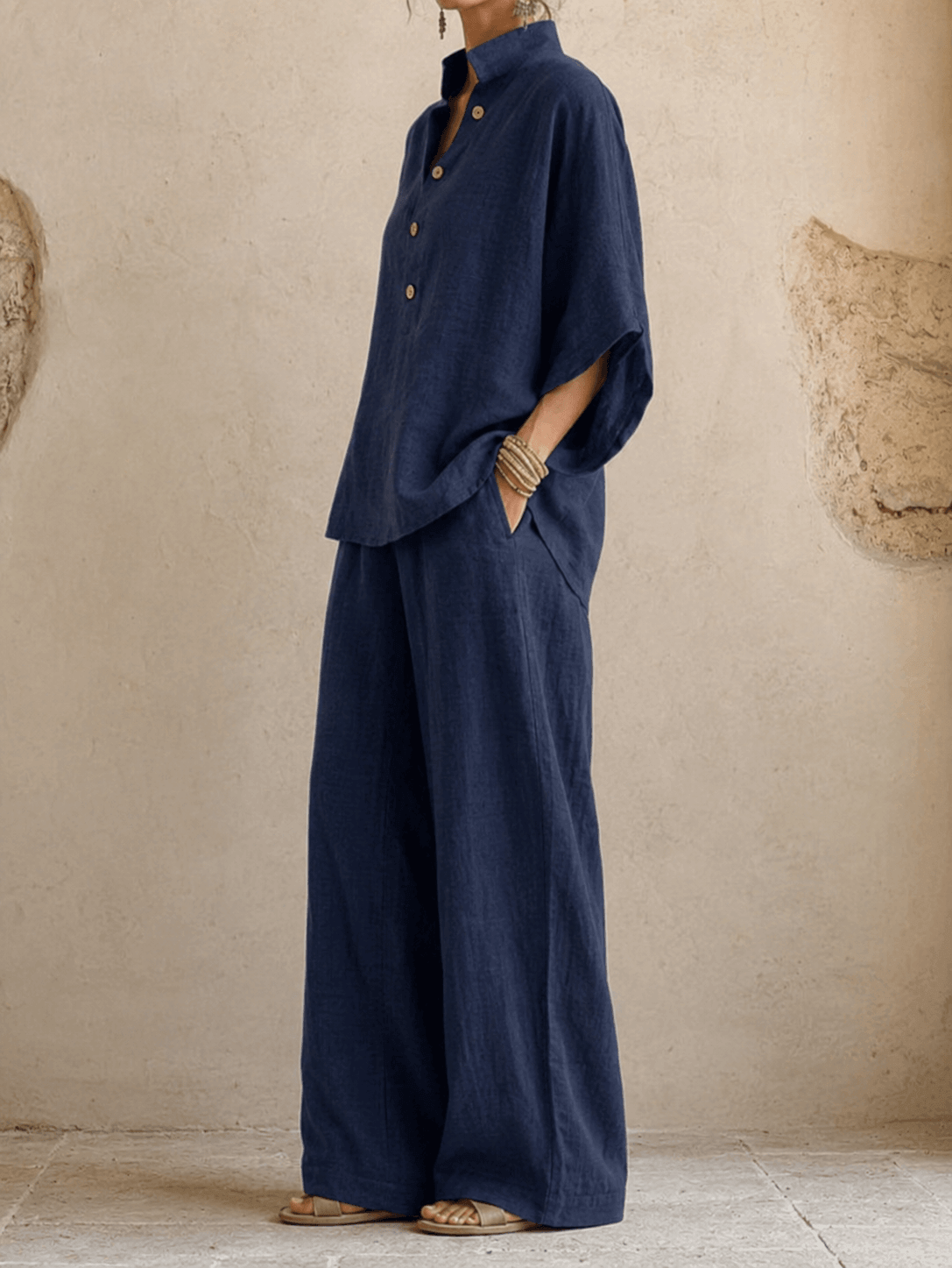 Mariette | Manches Chauve-Souris et Pantalon Large