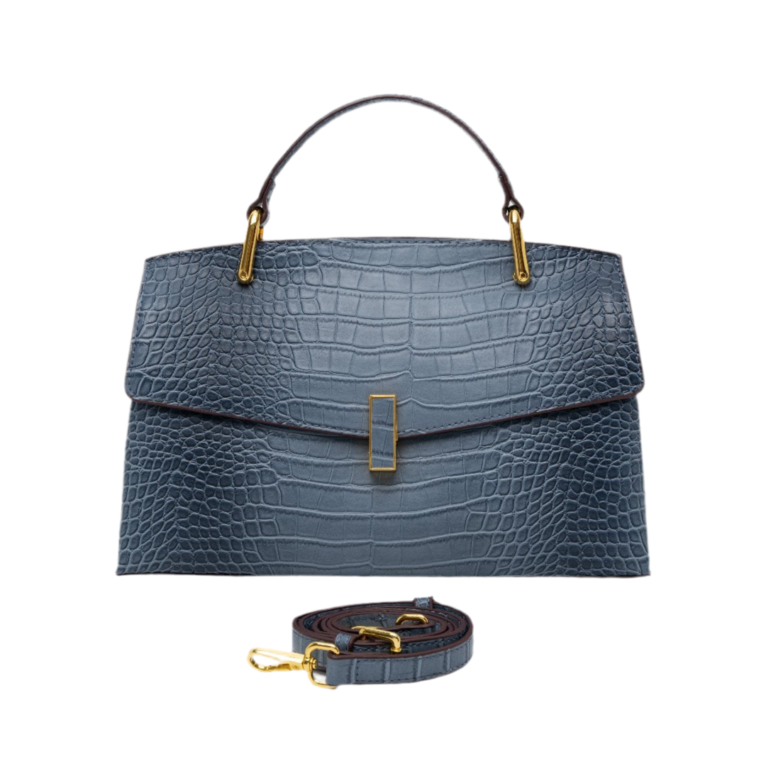 Élise | Tote Moyen Effet Croco en Cuir Vegan