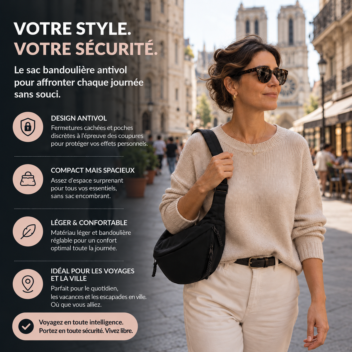 Ariane | Sac Bandoulière Noir