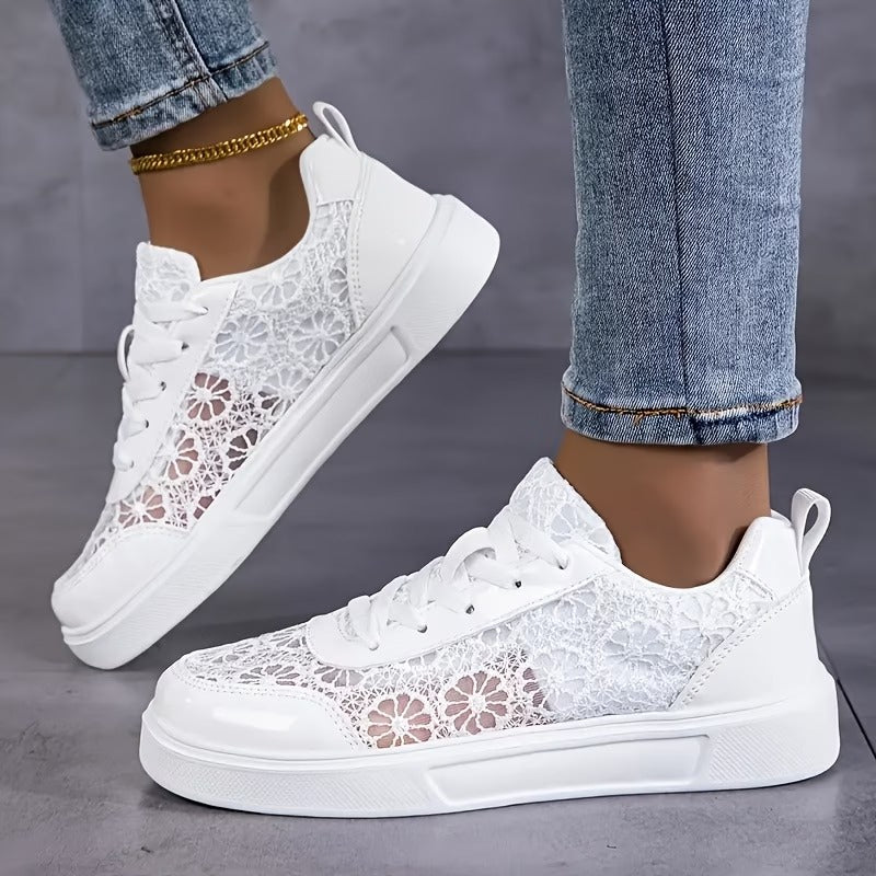 Délia | Baskets en Dentelle Florale