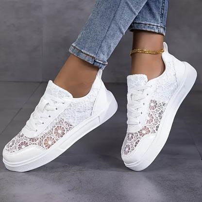 Délia | Baskets en Dentelle Florale