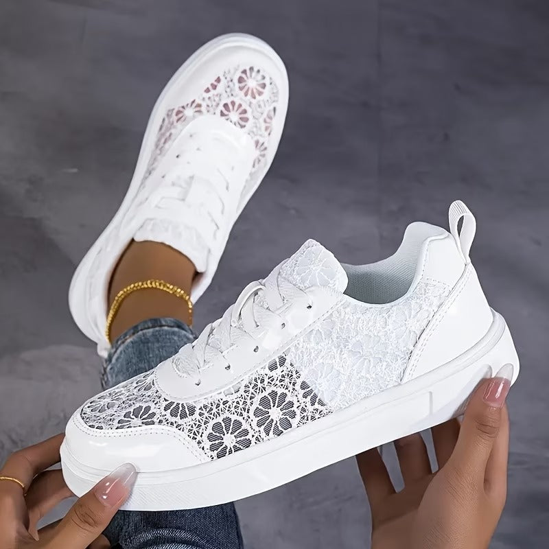 Délia | Baskets en Dentelle Florale