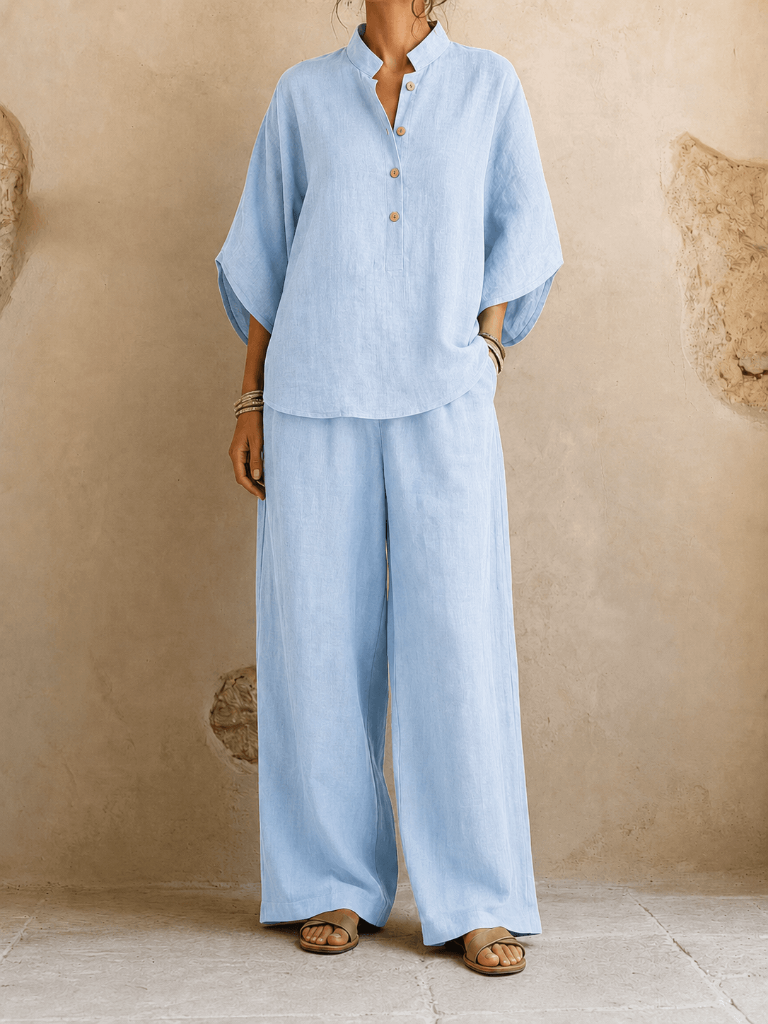 Mariette | Manches Chauve-Souris et Pantalon Large