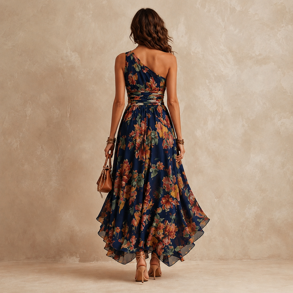 Céleste | Robe Maxi Fleurie Asymétrique