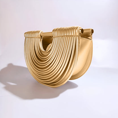 Sérène | Sac Demi-Lune Métallisé à Bandoulière Amovible