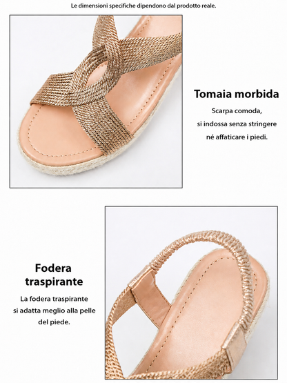 Patricia | Sandales Compensées Tressées Artisanales