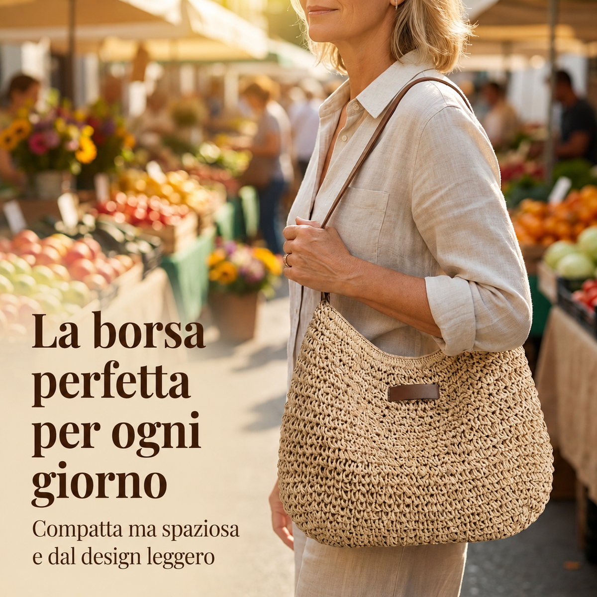 Colombe | Sac Tressé Élégant - Kaki