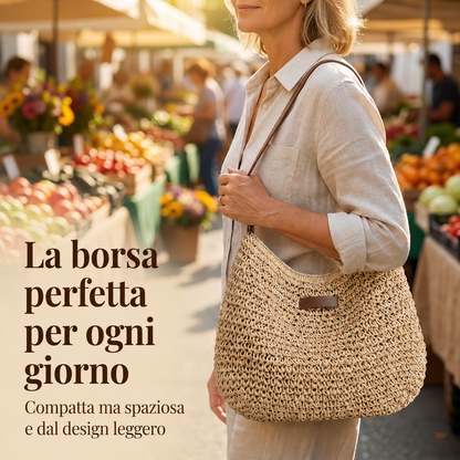 Colombe | Sac Tressé Élégant - Kaki