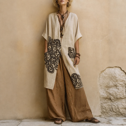 Claire | Ensemble 3 Pièces Bohème Motif Géométrique