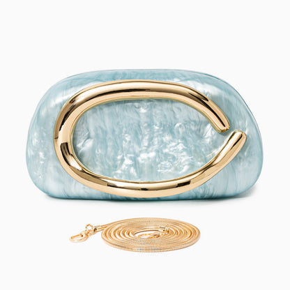 Aurélie | Pochette Perlée Sculpturale à Détail Doré