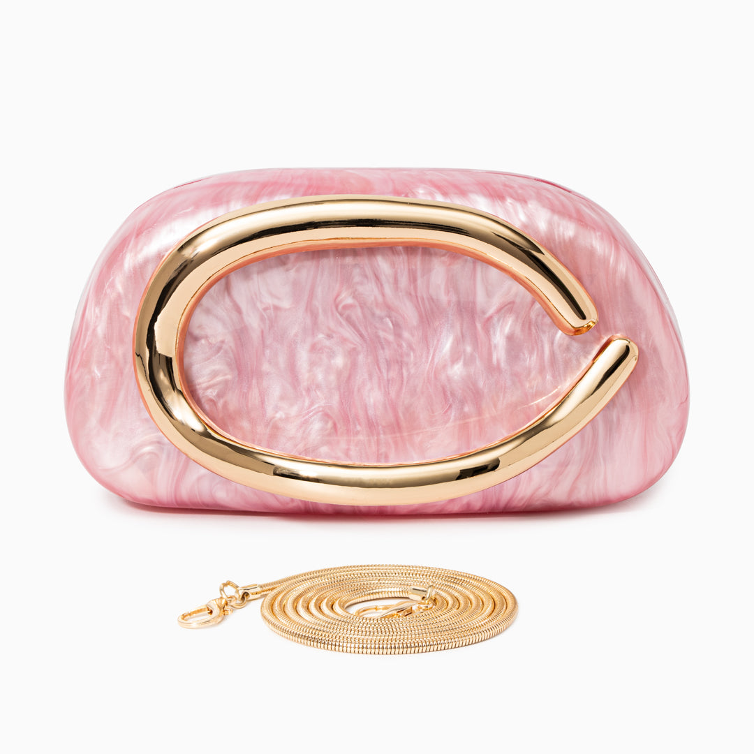 Aurélie | Pochette Perlée Sculpturale à Détail Doré