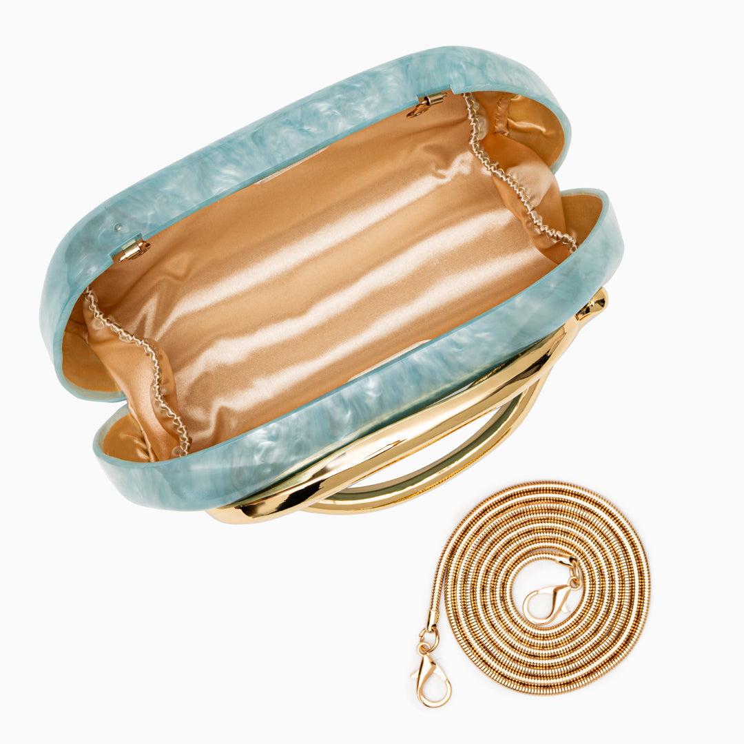 Aurélie | Pochette Perlée Sculpturale à Détail Doré
