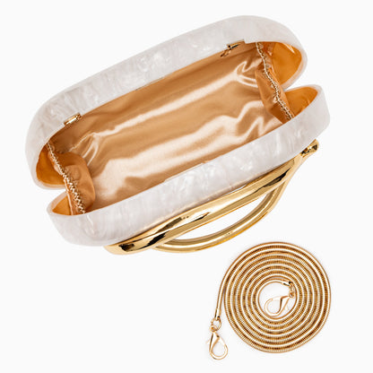 Aurélie | Pochette Perlée Sculpturale à Détail Doré