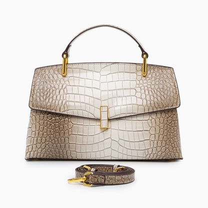 Élise | Tote Moyen Effet Croco en Cuir Vegan