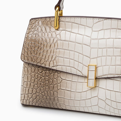 Élise | Tote Moyen Effet Croco en Cuir Vegan