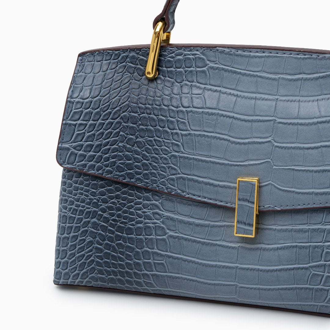 Élise | Tote Moyen Effet Croco en Cuir Vegan
