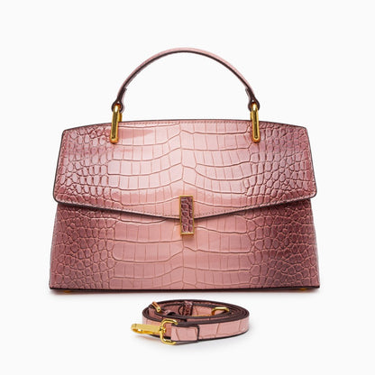 Élise | Tote Moyen Effet Croco en Cuir Vegan