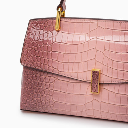 Élise | Tote Moyen Effet Croco en Cuir Vegan