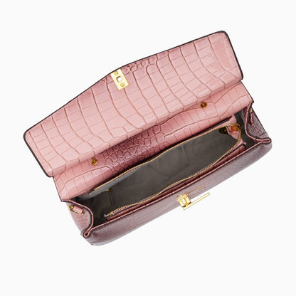Élise | Tote Moyen Effet Croco en Cuir Vegan