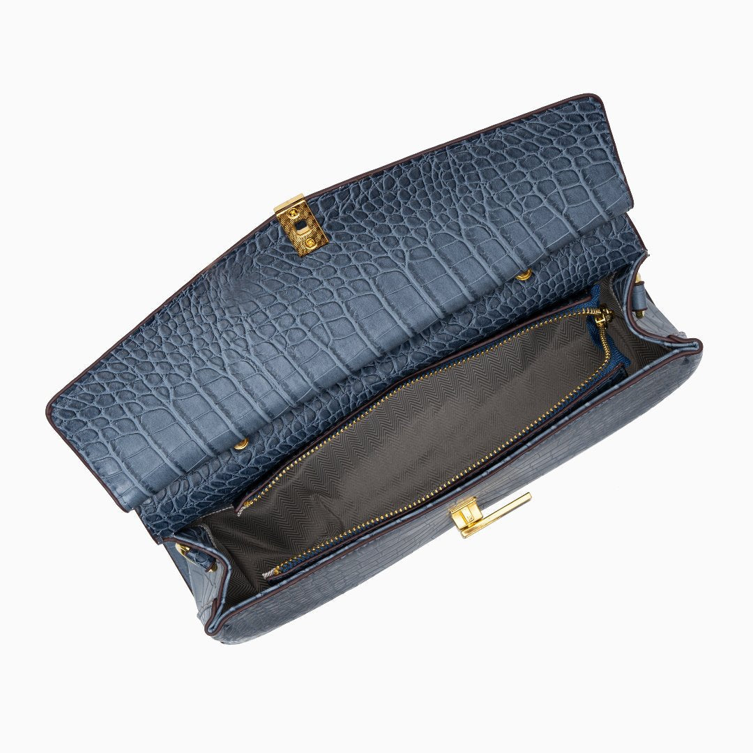 Élise | Tote Moyen Effet Croco en Cuir Vegan