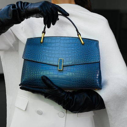 Élise | Tote Moyen Effet Croco en Cuir Vegan