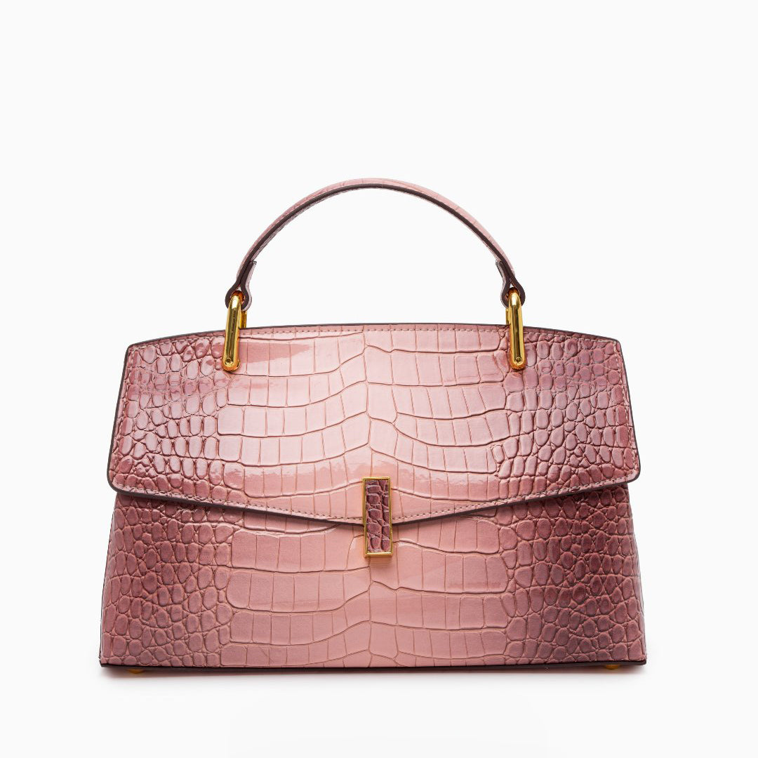 Élise | Tote Moyen Effet Croco en Cuir Vegan