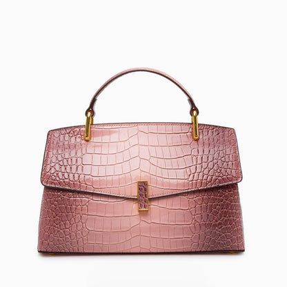 Élise | Tote Moyen Effet Croco en Cuir Vegan