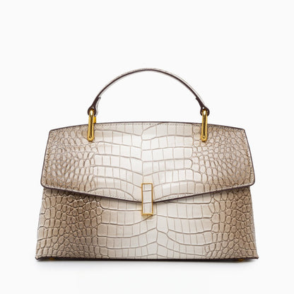 Élise | Tote Moyen Effet Croco en Cuir Vegan