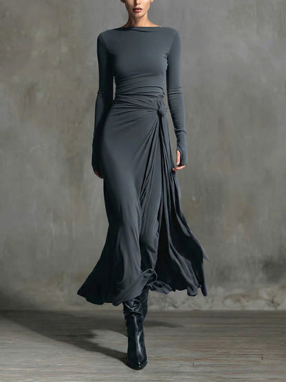 Naomie | Robe Maxi à Nœud Latéral