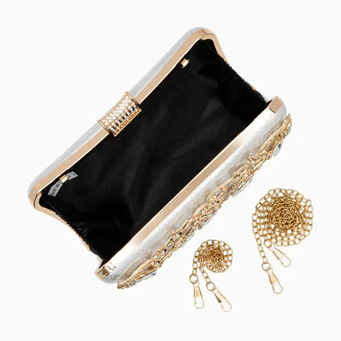 Émilie | Pochette Strass Nœud Chic