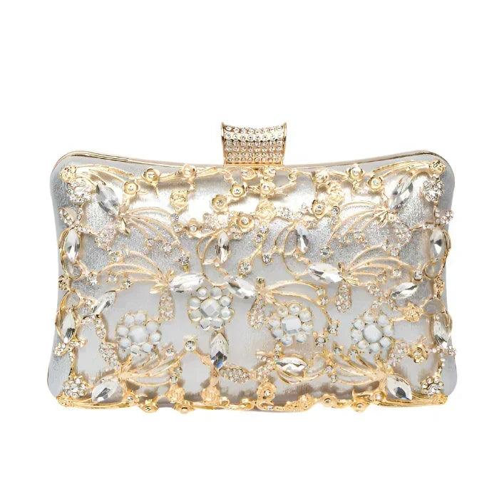 Émilie | Pochette Strass Nœud Chic