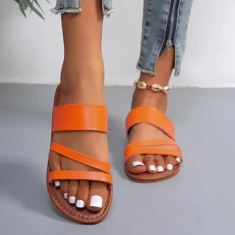 Rosalie | Sandales Plates Décontractées et Confortables
