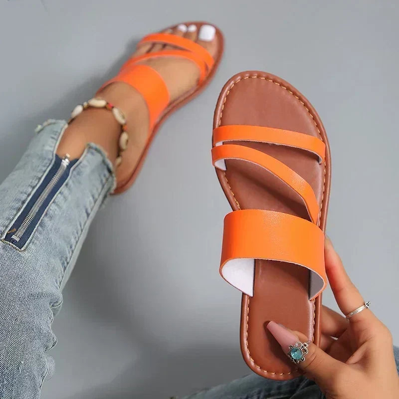 Rosalie | Sandales Plates Décontractées et Confortables