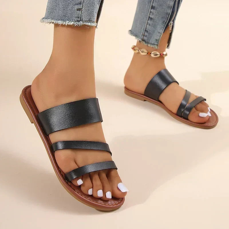 Rosalie | Sandales Plates Décontractées et Confortables